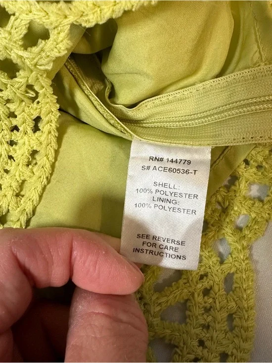 Vici Crochet Square Neck Crop Top in Lime - Picture 3 of 5